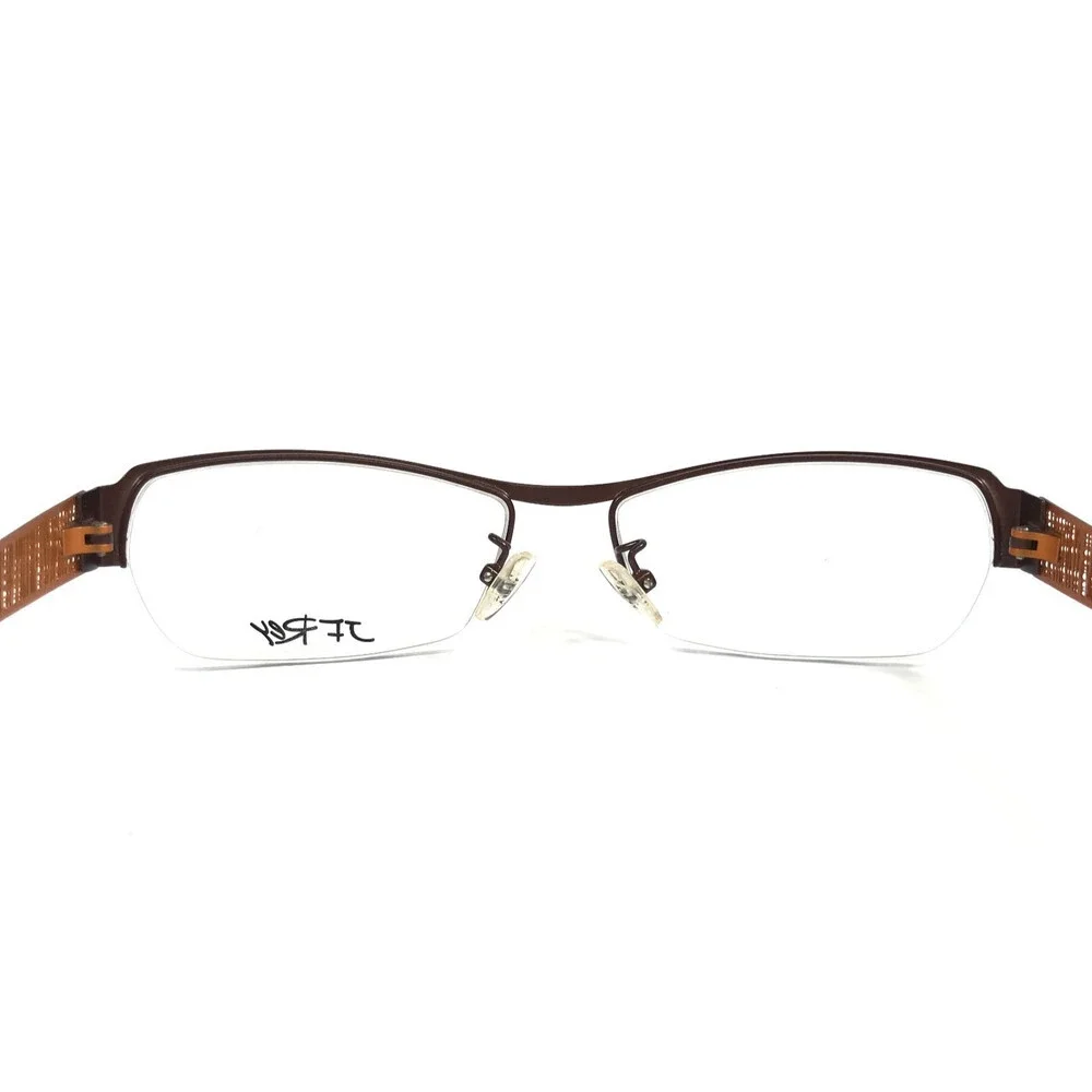J.F. Rey Eyeglasses Frames JF2590 9560 Matte Brown Orange Half Rim 54-15-145